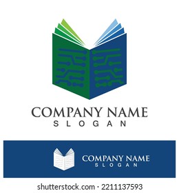 Digital book logo technology vector icon design