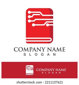 Digital book logo technology vector icon design