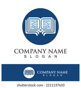 Digital book logo technology vector icon design