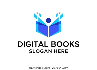 Diseño de icono vectorial de la tecnología del logotipo del libro digital