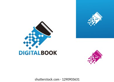 Digital Book Logo Template Design Vector, Emblem, Design Concept, Creative Symbol, Icon