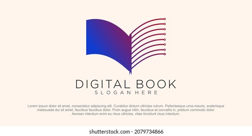 Logo für digitales Buch, Vorlage Vektorgrafik
