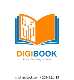 Digital book logo vector template. Suitable for business, education, store and app 