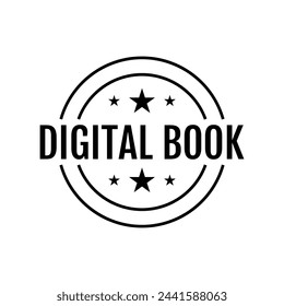 Digital book publish icon author book writing business icon badge design vector