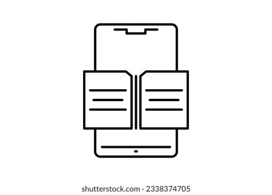 digital book. related to E learning and online education. line icon style. Simple vector design editable