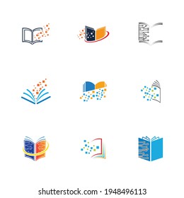Digital book technology logo set vector icon designs