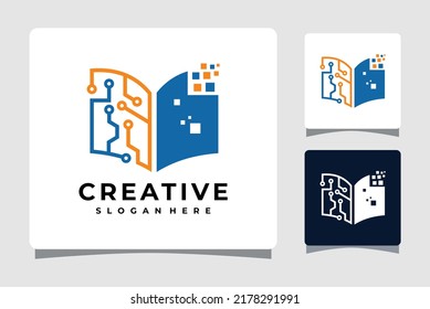 Digital Book Technology Logo Template Design Inspiration