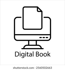 Digital Book Vector icon stock illustration