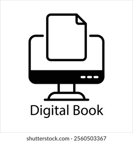 Digital Book Vector icon stock illustration