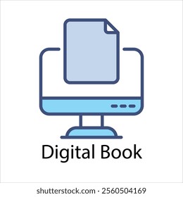 Digital Book Vector icon stock illustration