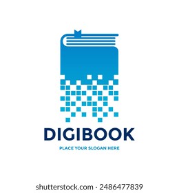 Digital book vector logo template. This design use book symbol. Suitable for education.