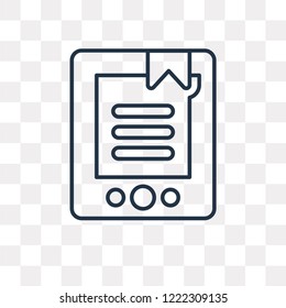 Digital book vector outline icon isolated on transparent background, high quality linear Digital book transparency concept can be used web and mobile