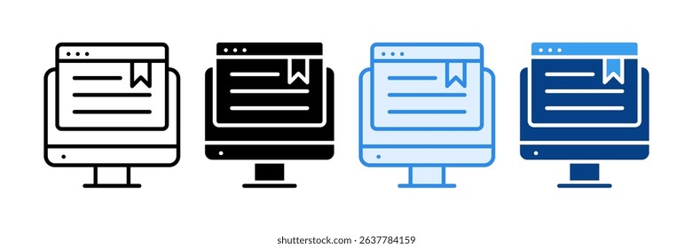 Digital Bookmarks Icon Set Multiple Style Collection