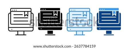 Digital Bookmarks Icon Set Multiple Style Collection