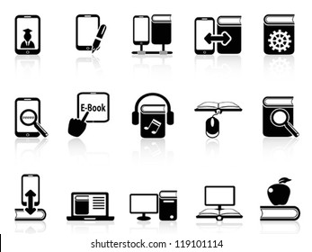 digital books and e-books icons