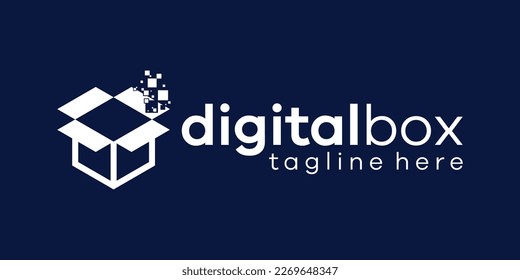 digital box logo design icon vector illustration