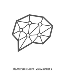 Digital Brain, AI, Smart Tech. Artificial Intelligence. Liner vector icons. Editable Stroke. EPS 10