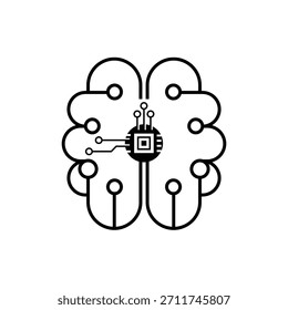 Cerebro digital con microchip central y circuitos