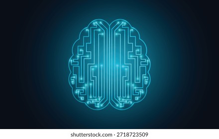 Digital Brain Circuit Artificial Intelligence Technology Concept