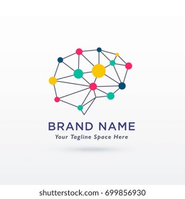 Digital Brain Concept Design Logo Vector