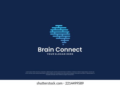 digital brain connection logo design.