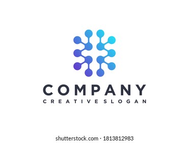 Digital Brain Data Technology Connection Logo Template