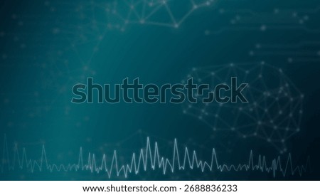 Digital brain with EEG signal and neural network connections, concept of artificial intelligence, neurotechnology, and brainwave data analysis.