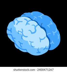 Digital brain flat vector illustration 