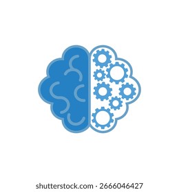Cérebro Digital na Mão com Rede Neural e Sinal de Néon para Ideia de Brainstorm Teste de QI Vetor