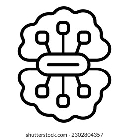 Digital brain icon outline vector. Mental emotion. Mind training