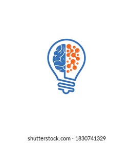 digital brain idea logo design vector template
