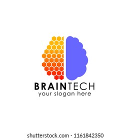 digital brain logo design