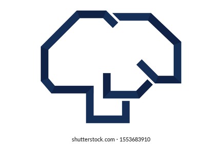 Digital brain logo for technology business app
