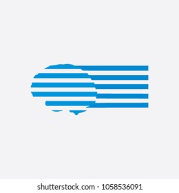 digital brain logo template