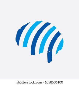 digital brain logo template