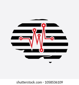 digital brain logo template