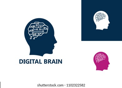 Digital Brain Logo Template Design Vector, Emblem, Design Concept, Creative Symbol, Icon
