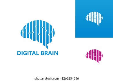 Digital Brain Logo Template Design Vector, Emblem, Design Concept, Creative Symbol, Icon