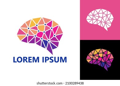 Digital brain logo template design vector