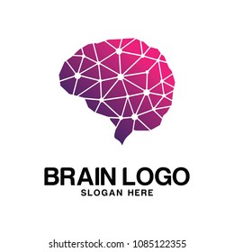 Digital Brain Logo Template. Vector Illustration