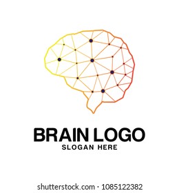 Digital Brain Logo Template. Vector Illustration
