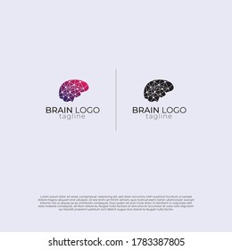 digital brain logo vector elegant