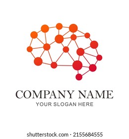 digital brain logo vector template