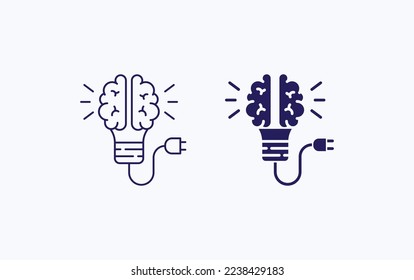 Digital Brain vector illustration icon