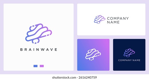 Digital brain wave logo design