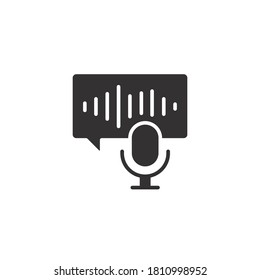 Digital broadcast icon, solid style. Web streaming. Vlogger podcast. Video blogging. Digital content. Radio microphone. Vector illustration. Design on white background. EPS 10