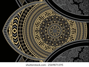 Digital brocade designs featuring intricate floral and paisley arrangements for textiles, wallpapers, and gift wraps.