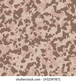 Digital brown camouflage seamless pattern for your design. desert color camouflage, fabric. Vector Texture
