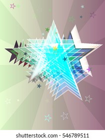 digital brush beside star, system over fashionable effect