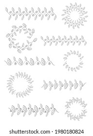 digital brush five pieces plant EPS